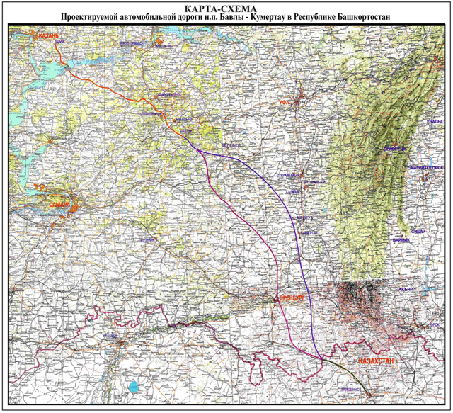 М12 башкортостан трасса схема