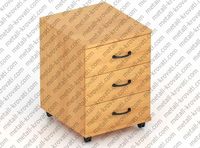 Тумба офисная на колесиках ЛДСП (с тремя ящиками) ‘О-2У’